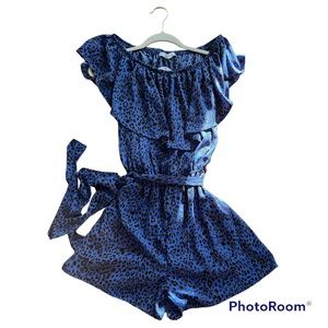 Blue Cheetah Print Romper